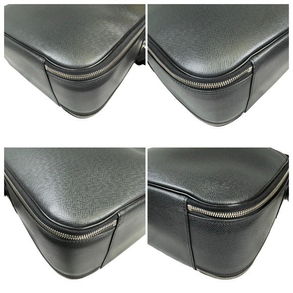 Louis Vuitton Tura II Taiga Leather Gray Guitar Strap Two File Travel Bag