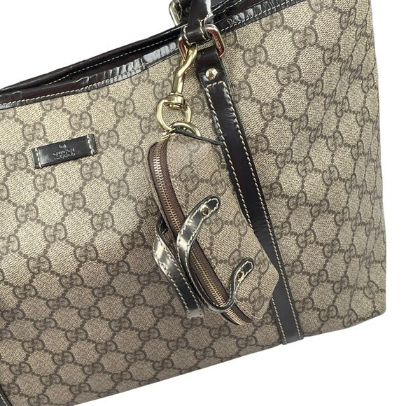 Gucci GG Canvas Micro Mini Metallic Leather KeyChain Lipstick Lighter Purse Bag