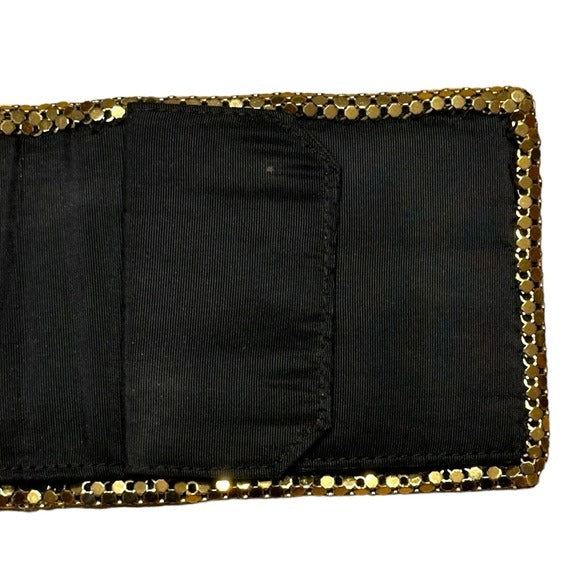 Whiting & Davis Wallet Hold Metal Mesh Black Interior Coin Cash Pocket Organizer