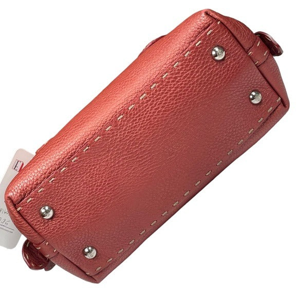 Fendi Metallic Blush Leather Mini Selleria Sterling Silver Hardware Zippy Purse