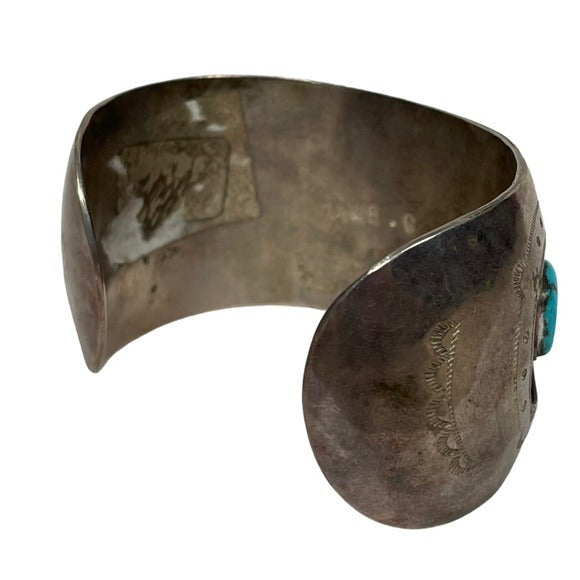 Mae G. Vinatge Sterling Handmade Multi Turquoise Cuff Adjustable Bracelet