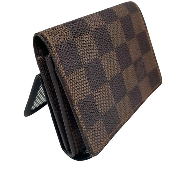 Louis Vuitton Damier Brown Bi-Fold Compact Pocket Organizer Card Cash Business
