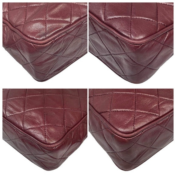 Chanel CC Lambskin Bordeaux Quilted Crossbody 24K Plated Chain Tassel Purse Bag