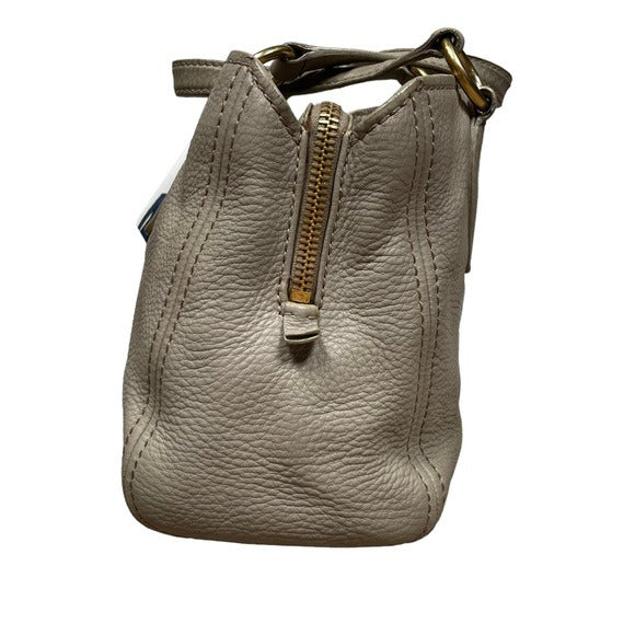 Miu Miu Greystone Pebbled 3-Section Zippy Shoulder Tote + Strap Convertible Bag