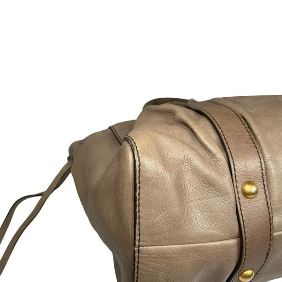 Miu Miu Leather Earthy Brown Brass Hardware Convertible Tote Handbag Purse