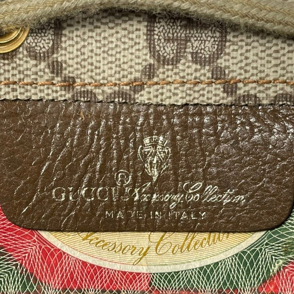 Gucci GG Monogram PVC Drawstring Sneaker Shoes Carry Side Bag Slim Backpack 15”