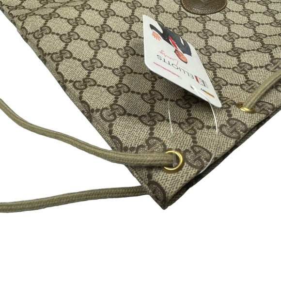 Gucci GG Monogram PVC Drawstring Sneaker Shoes Carry Side Bag Slim Backpack 15”