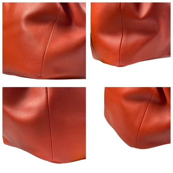 Bottega Vegan Pumkpin Spice Orange Large Hobo Beek Style Bag Dual Zip Front Bag Purse