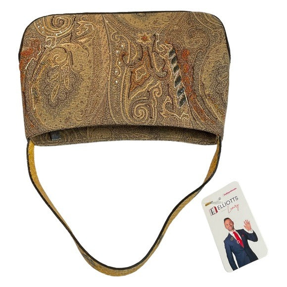 ETRO Jacquard Exotic Multi-Textile Snake, Calf-Hair, Beaded Embroidery Decal Bag