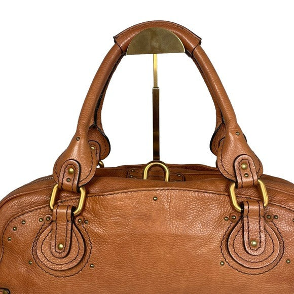 Chloe Chestnut XL Paddington Boston Duffel Under Carriage Leather