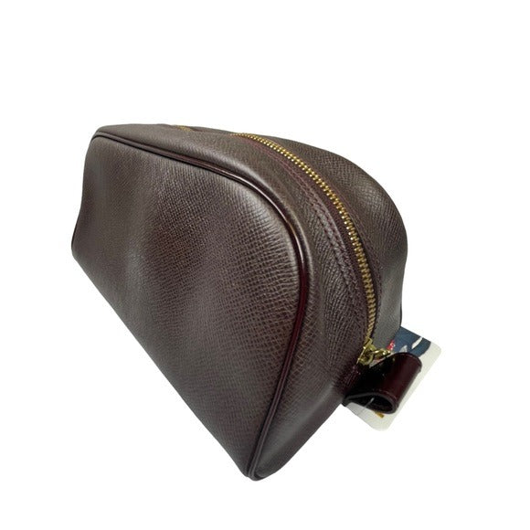 Louis Vuitton Merlot Taiga Leather Zippy Cosmetic Toiletry Bag 9.5”