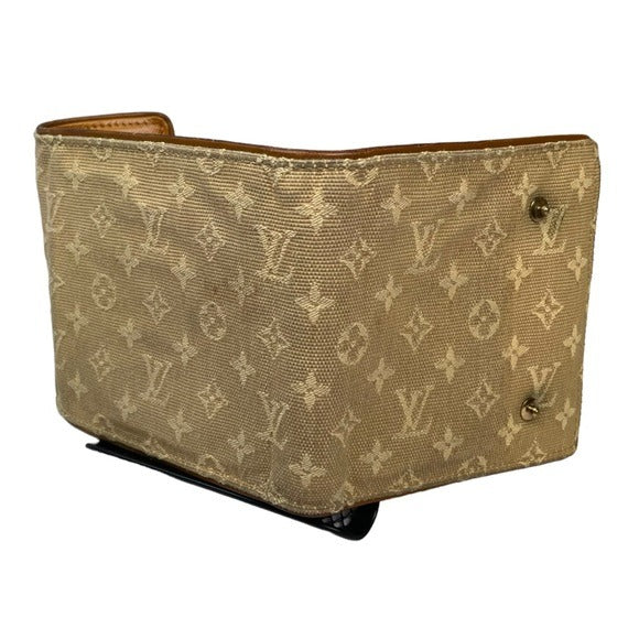 Louis Vuitton Min Lin Canvas Butterscotch Tri-Fold Card Cash Coin Snap Wallet