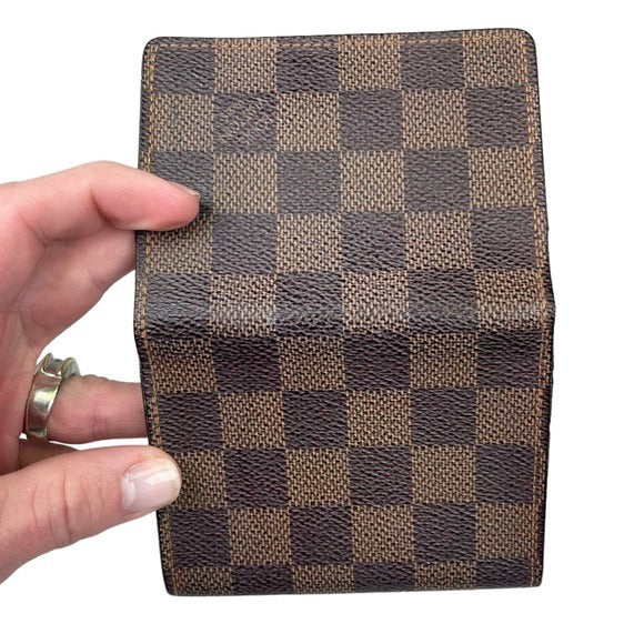 Louis Vuitton Damier Brown Bi-Fold Compact Pocket Organizer Card Cash Business
