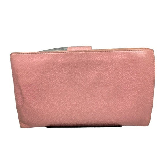 Chanel CC Caviar Pink Leather Classic Long Snap Wallet Kiss-Lock Coin Card Cash