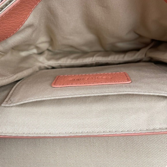 See By Chloe Peachy Pink Gold Satchel Flap Crossbody Convertible Strap Clutch