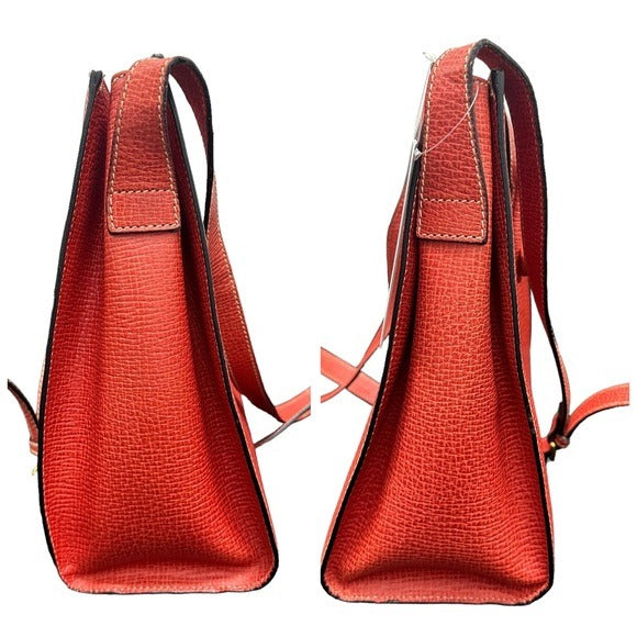 Loewe Pastel Red Pebbled Kelly Sport Style Turn Lock Closure Crossbody Purse