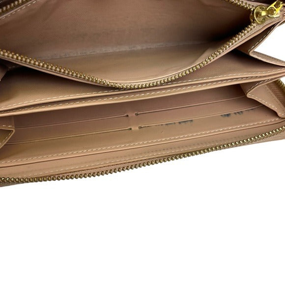 Louis Vuitton Monogram Vernis Harvest Wheat Gold Zip Around Long Wallet