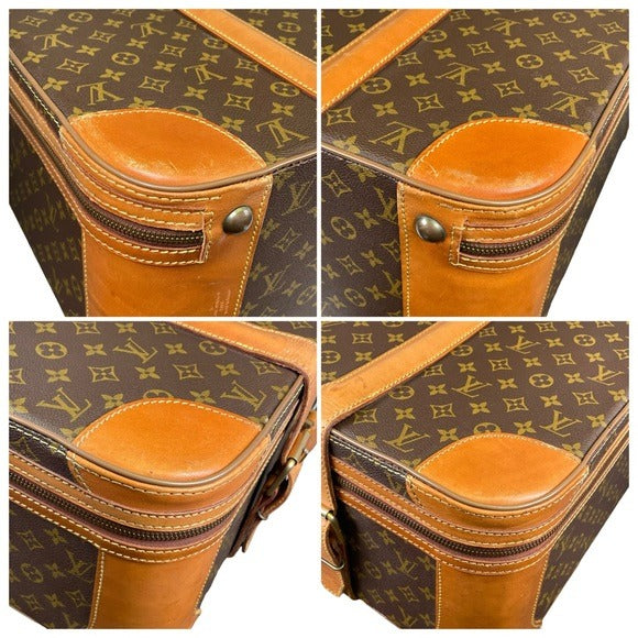 Louis Vuitton Trunk Monogram Canvas Leather Travel Strato 70 Luggage
