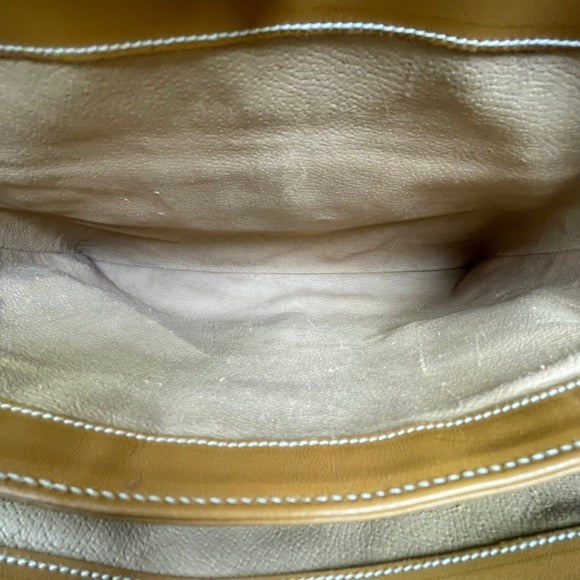 Gucci GG Micro Satchel Canvas Leather Tan Three File Shoulder Tote Purse Bag