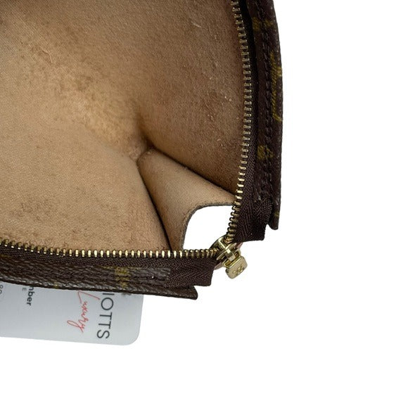 Louis Vuitton Monogram Canvas Zippy Mini Pouch Case Bag Holder 6.5” x 4”