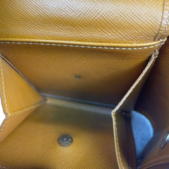 Louis Vuitton Min Lin Canvas Butterscotch Tri-Fold Card Cash Coin Snap Wallet