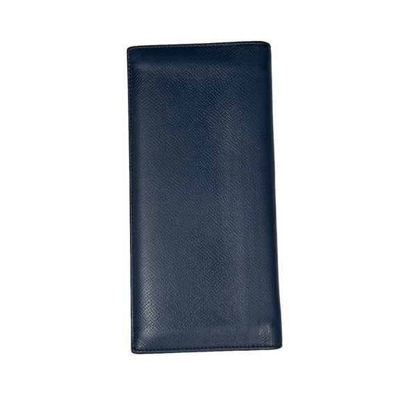 Dunhill Two Tone Blue Saffiano Leather Black Bi-Fold Ling Wallet