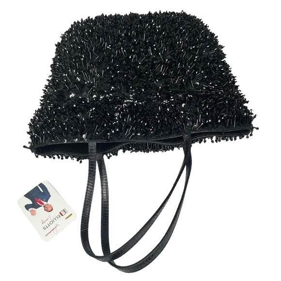 Valentino Garavani Lizard Exotic Sequin Fully Dangle Bead Formal Tote Purse Bag