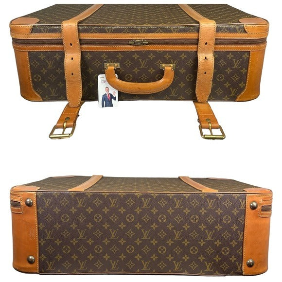 Louis Vuitton Trunk Monogram Canvas Leather Travel Strato 70 Luggage