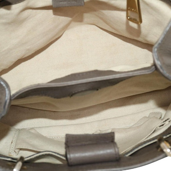 Gucci Bamboo Earthy Tone Hand Bag Leather 2 in 1 Convertible Shopper Tote Purse