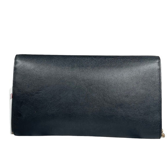 Yves Saint Laurent YSL Black Leather Pebbled Clutch Flap Snap Crossbody Bag