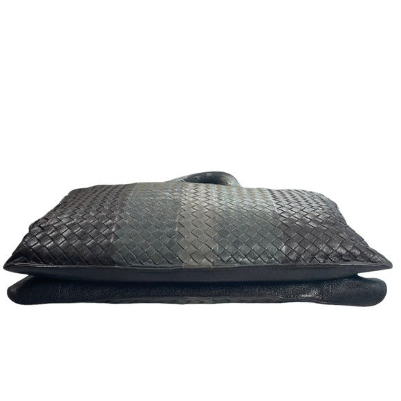 Bottega Veneta Tri-Color Racing Strip Briefcase Tote Business Travel Bag Purse