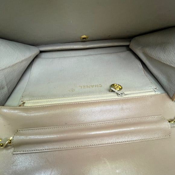 Chanel CC Exotic Lizard Single Flap 24K Plated Lambskin Snap Closure Purse Bag