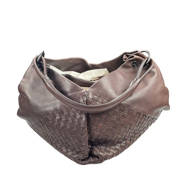 Bottega Veneta Woven XL Shoulder Bag Leather Brown Purse