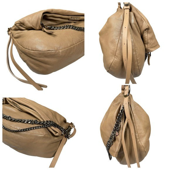 Jimmy Choo XL Multi Motorcycle Heart Charm Shoulder Crossbody Folding Hobo Purse