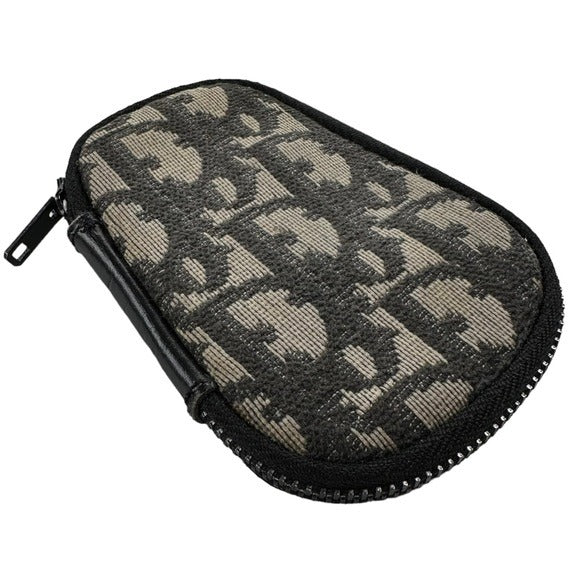 Christian Dior Egg Black Monogram Canvas 4-Key Case Holder Zip Around Ho…