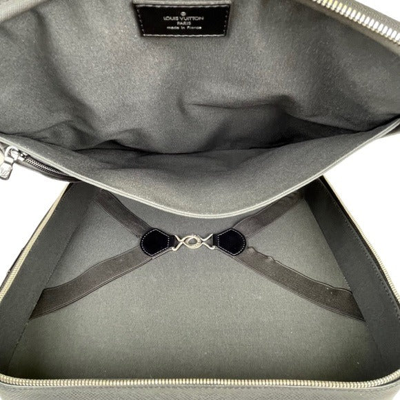 Louis Vuitton Tura II Taiga Leather Gray Guitar Strap Two File Travel Bag
