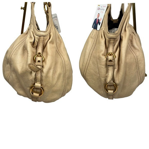 Miu Miu Basket Hobo Leather Gathered XL Ivory Creme Gold Shoulder Purse Bag Tote