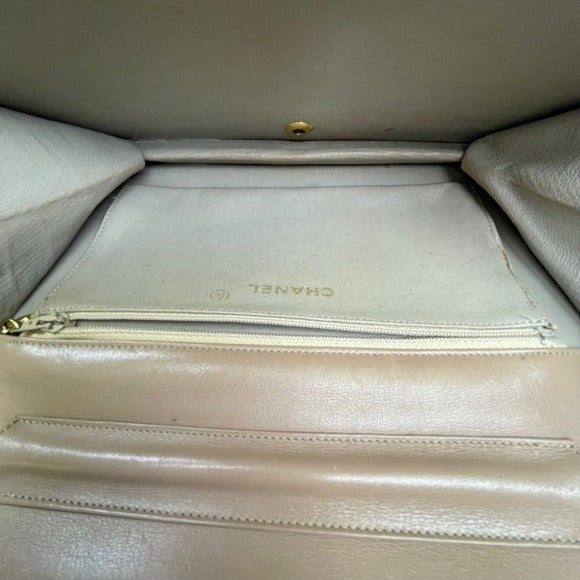 Chanel CC Exotic Lizard Single Flap 24K Plated Lambskin Snap Closure Purse Bag