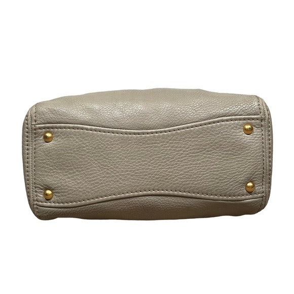 Miu Miu Greystone Pebbled 3-Section Zippy Shoulder Tote + Strap Convertible Bag