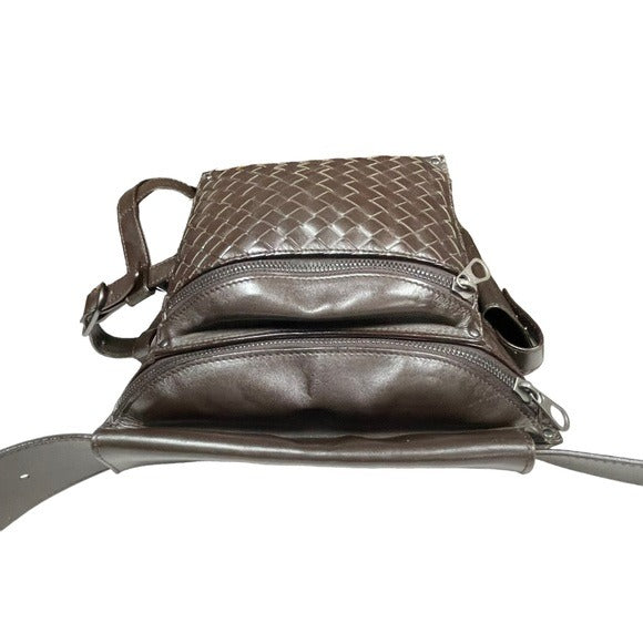 Bottega Veneta Bum Sling Pack Fanny Belt Leather Woven Multi Pocket Holder Bag