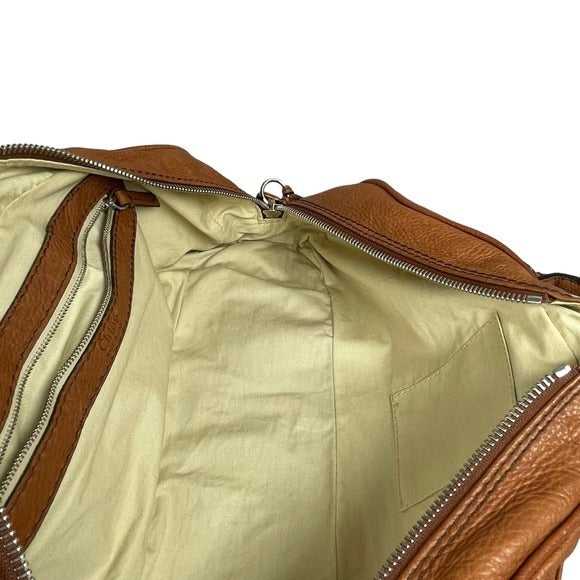 Chloe Chestnut XL Paddington Boston Duffel Under Carriage Leather