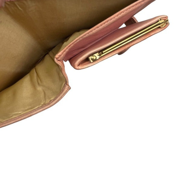 Chanel CC Caviar Pink Leather Classic Long Snap Wallet Kiss-Lock Coin Card Cash