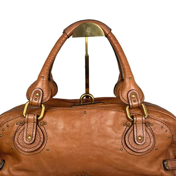 Chloe Chestnut XL Paddington Boston Duffel Under Carriage Leather