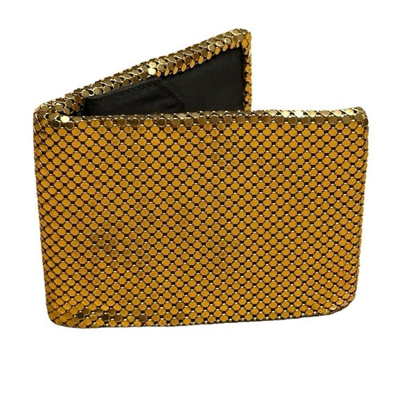 Whiting & Davis Wallet Hold Metal Mesh Black Interior Coin Cash Pocket Organizer