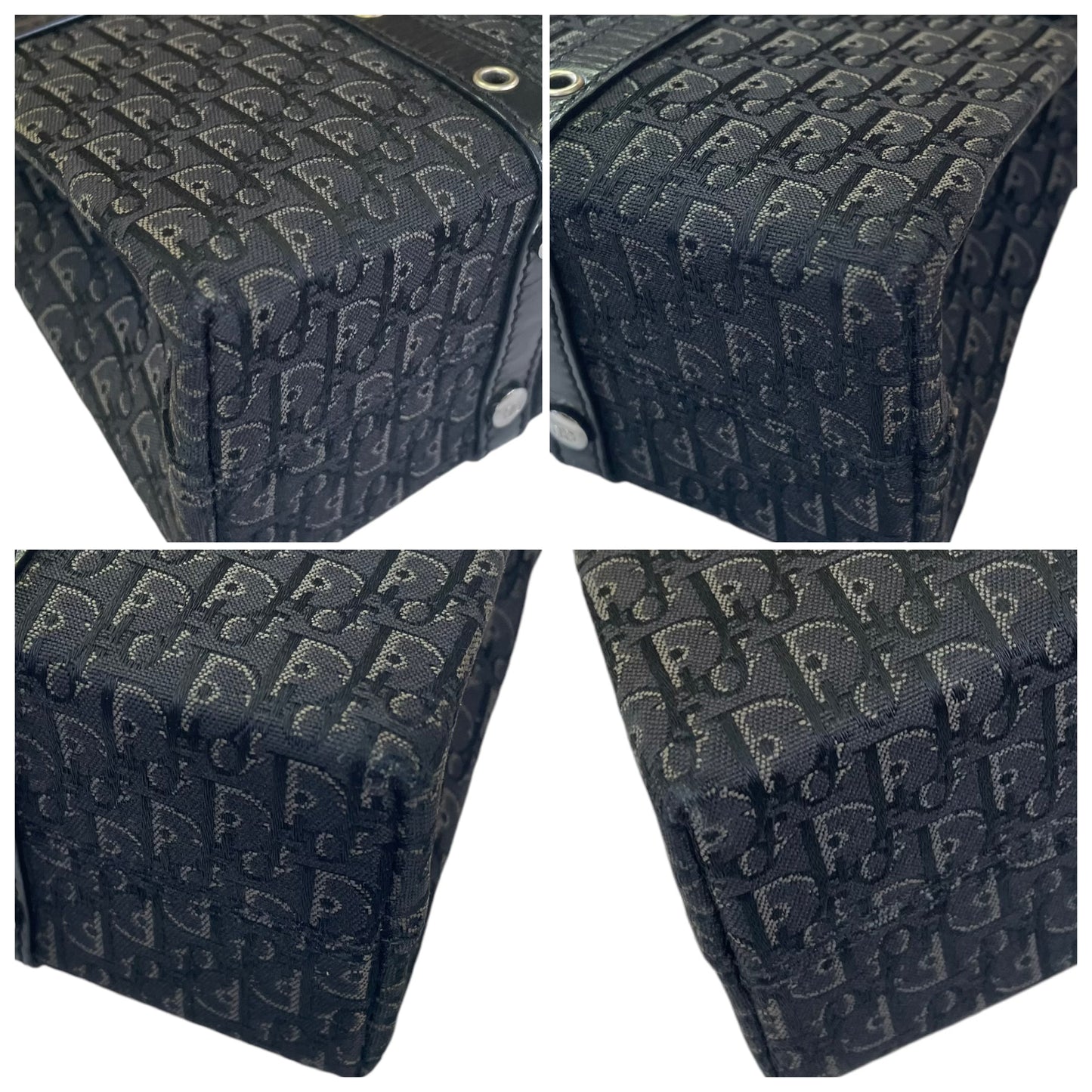 Christian Dior Diorissimo Street Chic East West Leather Trotter Monogram Shoulder Leather Black Purse