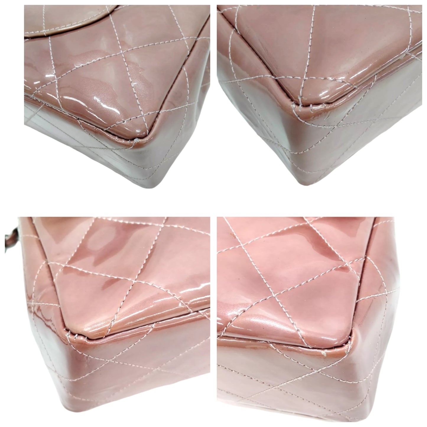 Chanel CC Purple Lilac Patent Brushed Silver Smokey Lilac Lambskin Single Flap