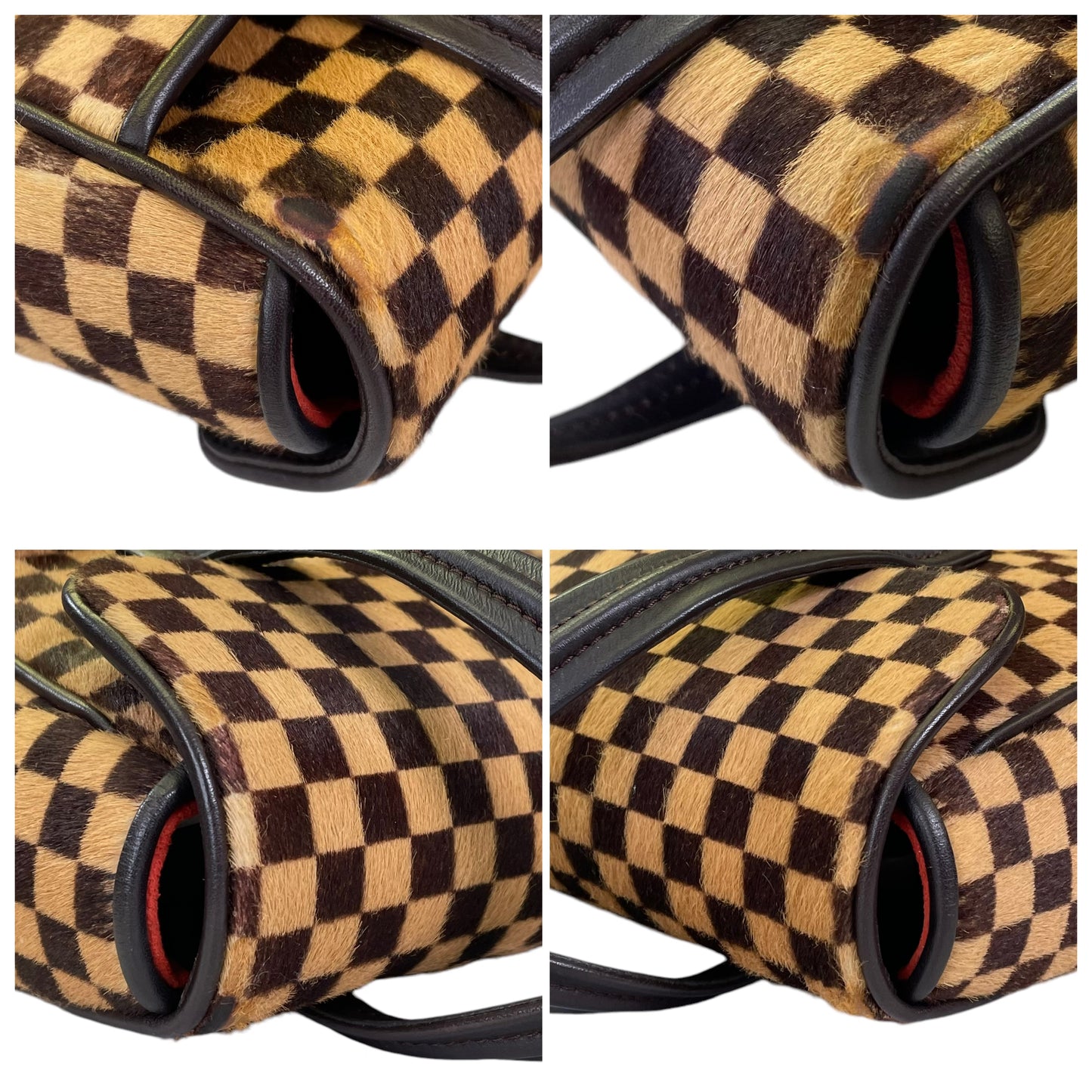 Louis Vuitton Damier Sauvage Pony Hair Lion Small Snap Flap Purse Top Handle