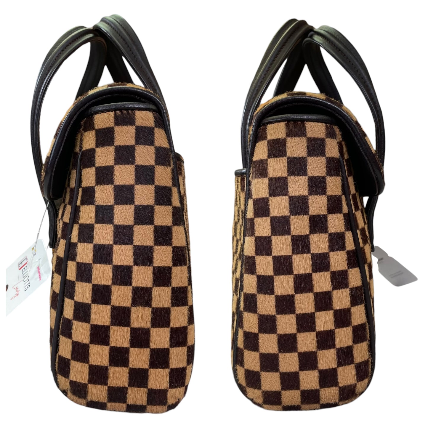 Louis Vuitton Damier Sauvage Pony Hair Lion Small Snap Flap Purse Top Handle