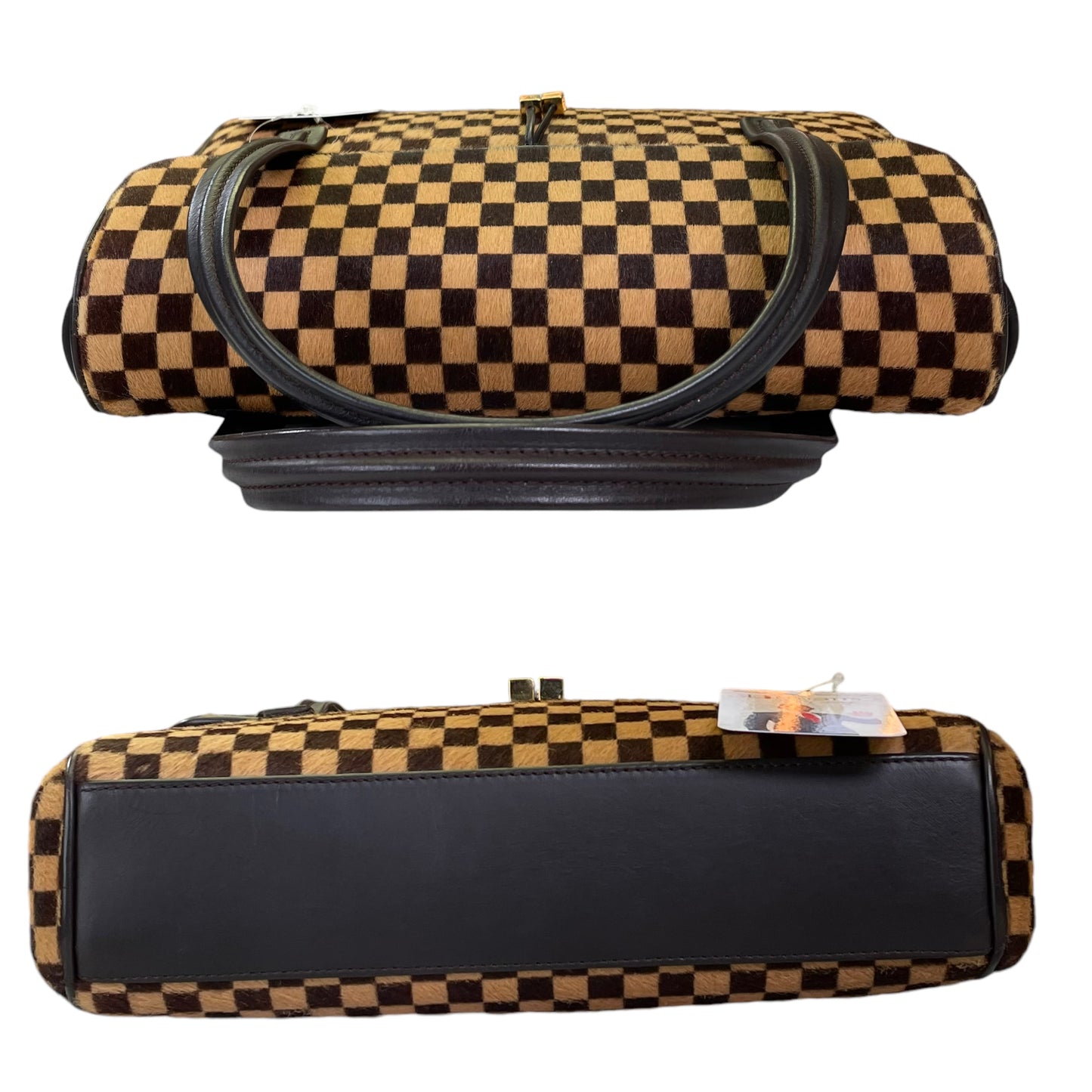 Louis Vuitton Damier Sauvage Pony Hair Lion Small Snap Flap Purse Top Handle