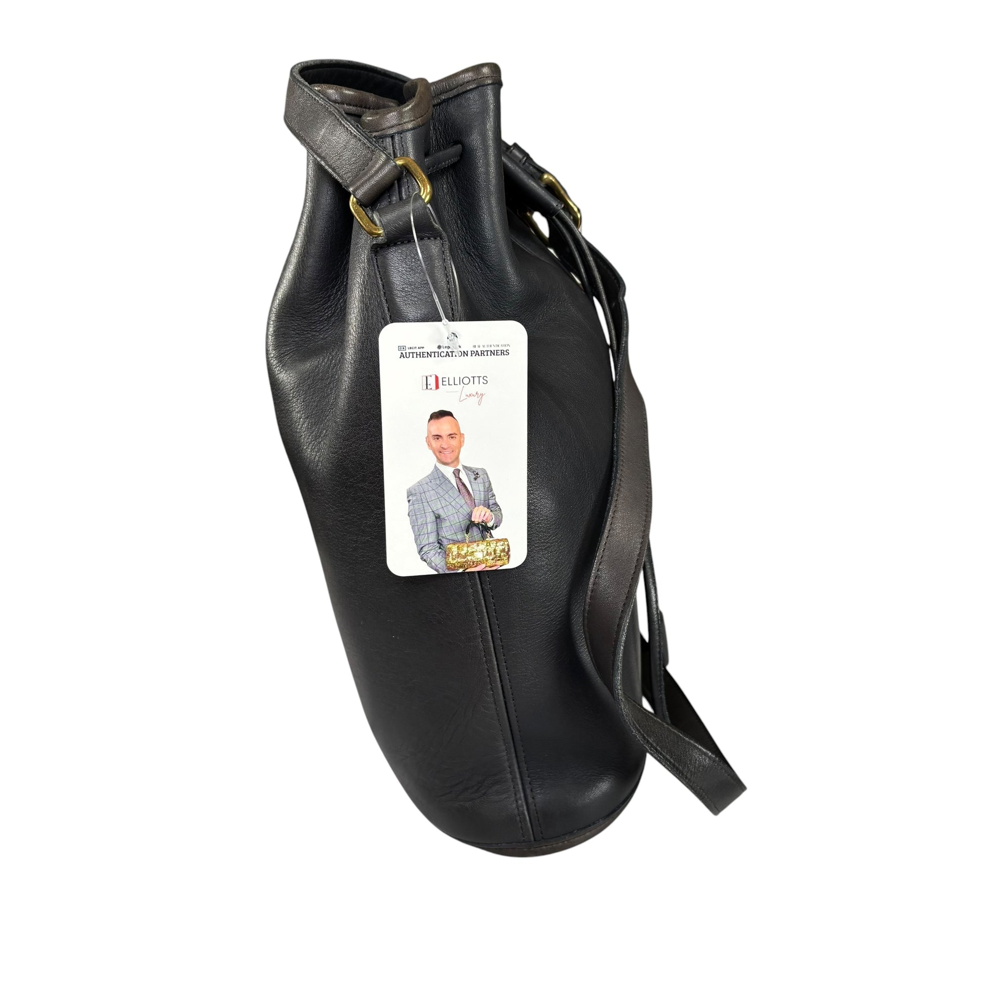 coach black leather drawstring bucket sling backpack Coach Nicholas Grey Leather Bucket Drawstring Crossbody Bag